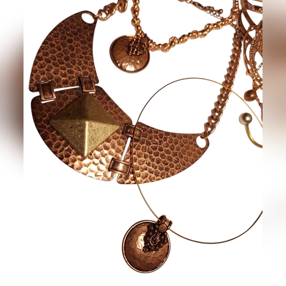 Copper Colored Jewelry Lot Necklaces & Bracelets Maximalist Whimsical Grunge - Picture 3 of 5